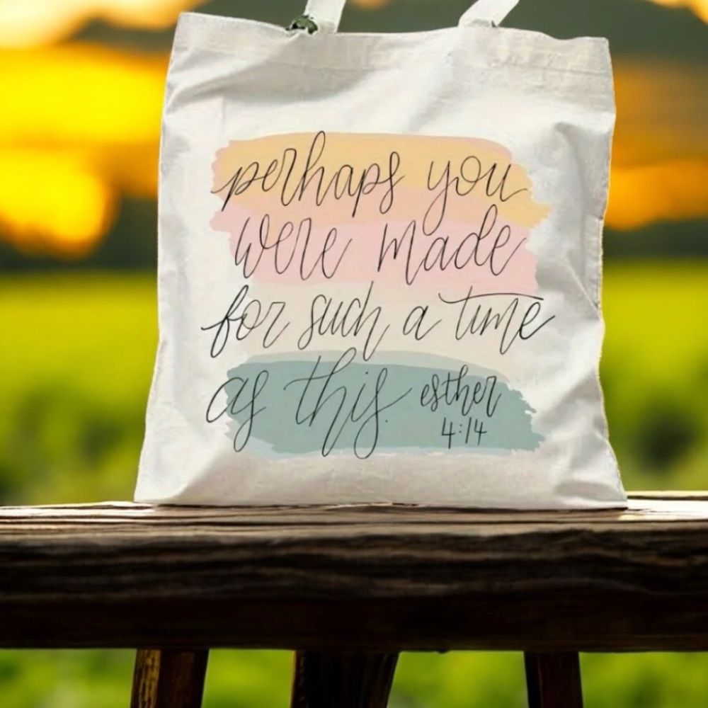 Inspirational Print Reusable Canvas Shopping Tote Beach Bag - Picture 8 of 10